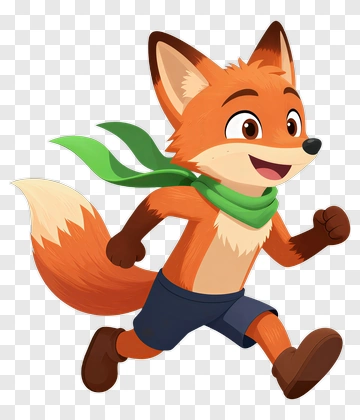 Cartoon Fox Running PNG