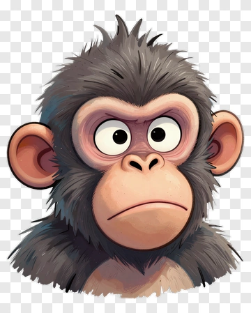 Cartoon Monkey Face PNG