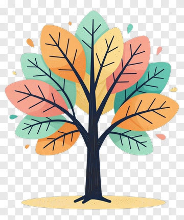 Colorful Tree With Leaves PNG