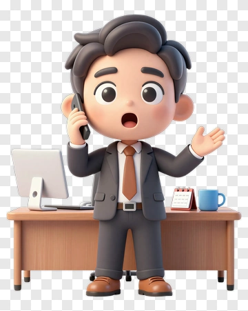 3D Businessman Talking On Phone PNG