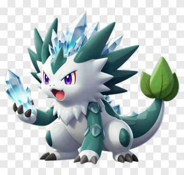 Cartoon Ice-Type Creature Holding A Crystal PNG