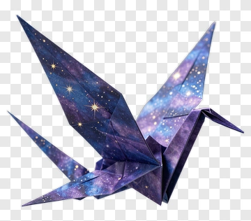 Galaxy Origami Crane PNG