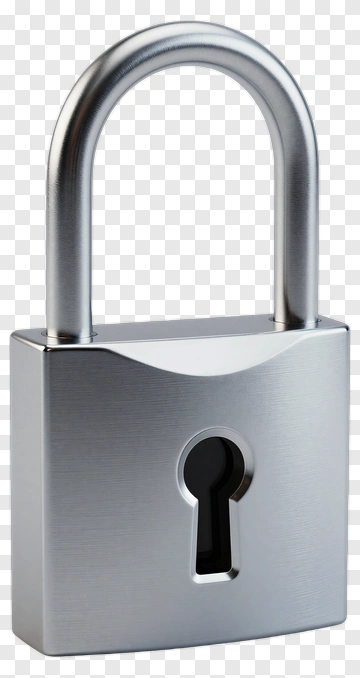 Silver Padlock PNG