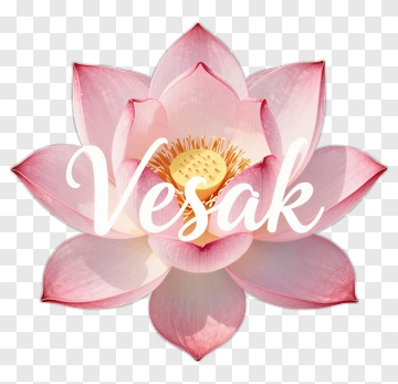 Lotus Flower With Vesak Text PNG