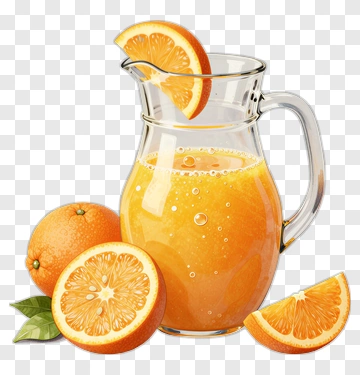 Fresh Orange Juice With Oranges PNG