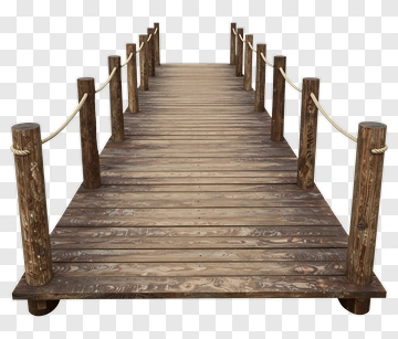 Wooden Dock With Railing PNG