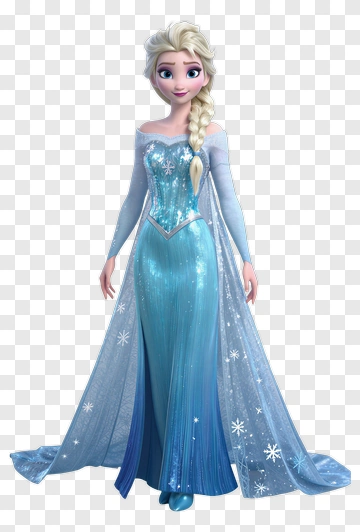 Frozen Character Elsa In A Blue Dress PNG