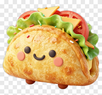 Cute Cartoon Taco With Smiling Face PNG