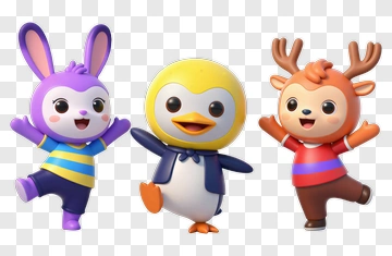 Cartoon Animal Friends PNG
