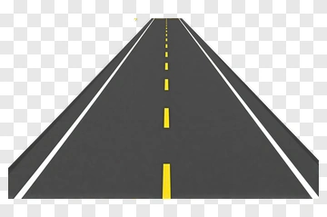 Straight Road With Yellow Lane Markings PNG