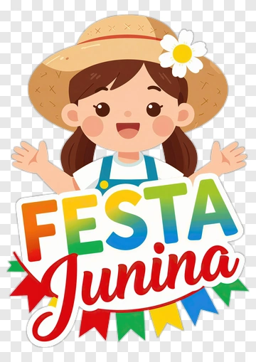 Happy Girl Celebrating Festa Junina PNG