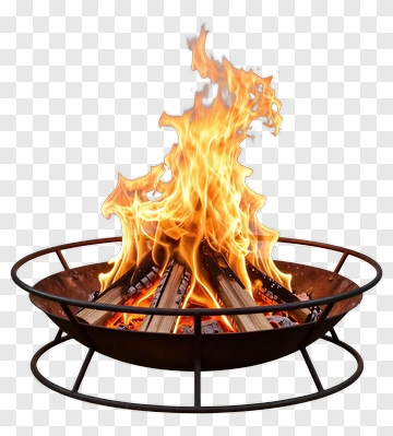 Fire Pit With Flames And Logs PNG