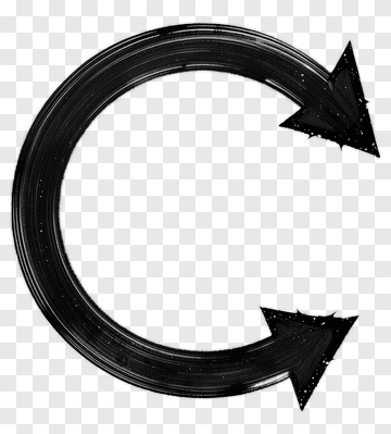 Black Circular Arrow With Two Points PNG