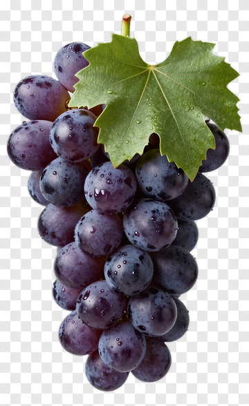 Fresh Grapes With Leaves PNG