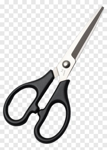 Scissors With Black Handles PNG