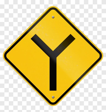 Y-Shaped Road Sign PNG
