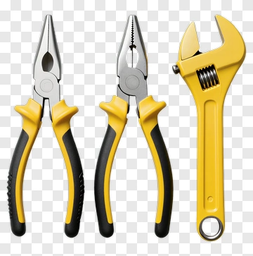 Set Of Hand Tools Including Pliers And Wrench PNG