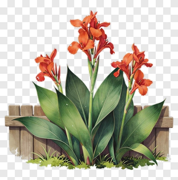 Colorful Canna Lily Plant PNG