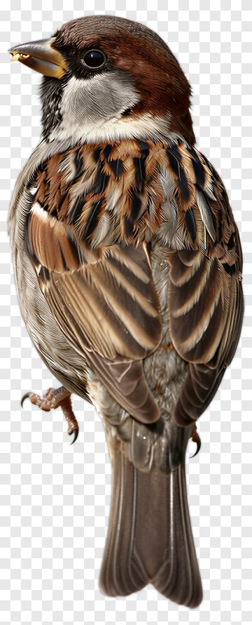Sparrow Perched With Food PNG