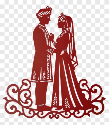 Wedding Couple In Traditional Attire PNG
