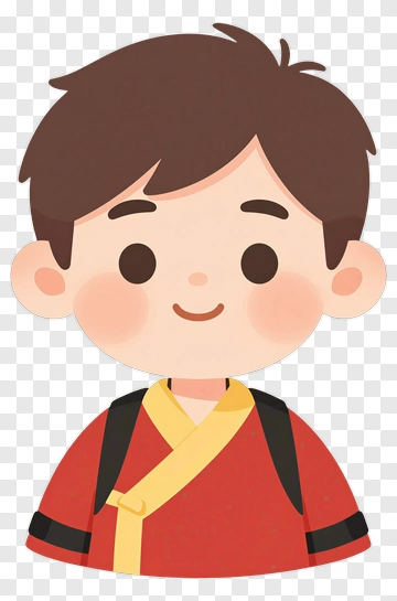 Cartoon Boy With Backpack PNG