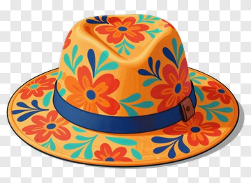Colorful Floral Hat PNG