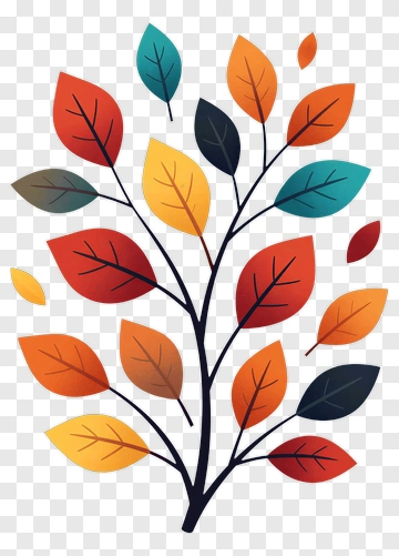 Colorful Tree With Autumn Leaves PNG