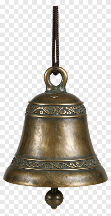 Bronze Bell With Decorative Design PNG