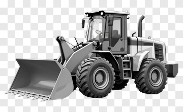 Gray Loader Tractor PNG