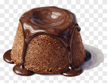 Chocolate Lava Cake With Dripping Sauce PNG