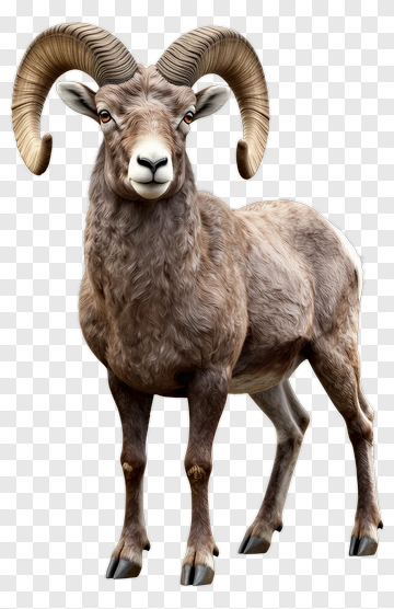Realistic Ram Standing Proudly PNG