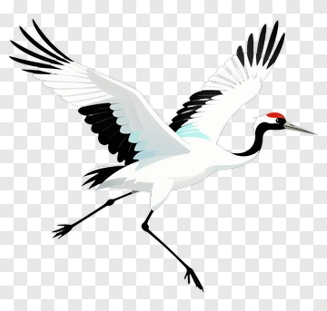 Cartoon Crane In Flight PNG