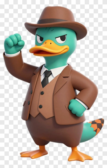 Dapper Duck In A Brown Suit And Hat PNG