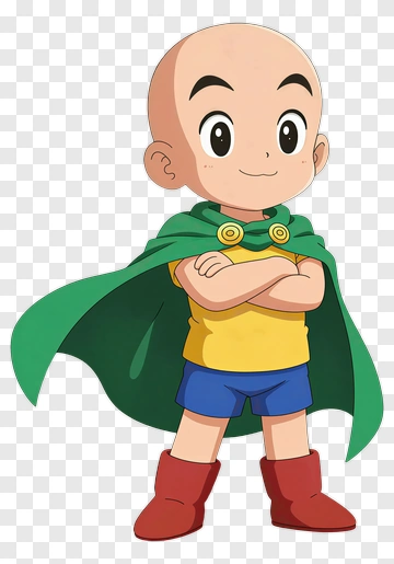 Cartoon Boy In Green Cape And Red Boots PNG