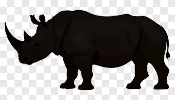 Black Rhinoceros Silhouette PNG