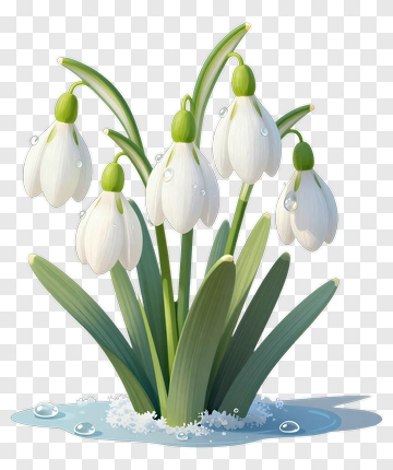 Snowdrop Flowers In Bloom PNG