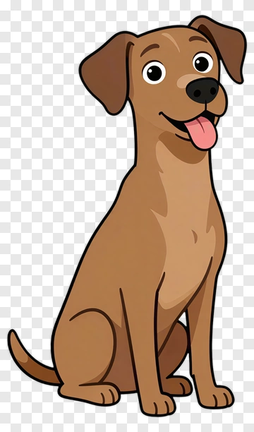 Cartoon Dog Sitting And Smiling PNG