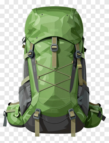 Green Backpack PNG