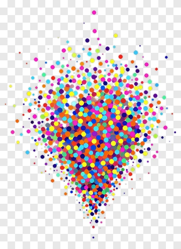 Colorful Heart Shaped Dot Pattern PNG