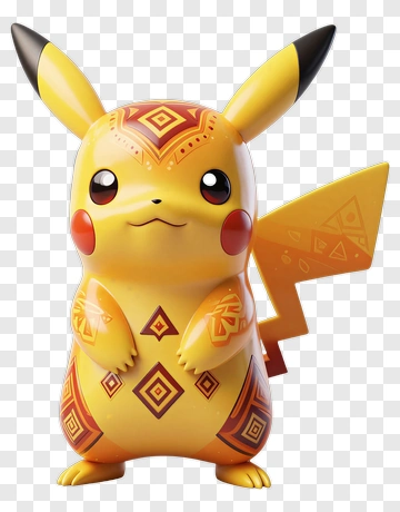 Pikachu With Tribal Patterns PNG