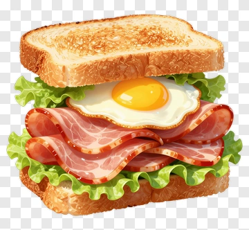 Delicious Sandwich With Ham And Egg PNG