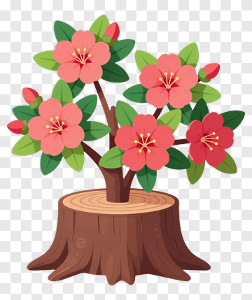Colorful Flowering Tree PNG