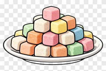Colorful Sugar Cubes On A Plate PNG