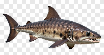 Realistic Sturgeon Fish PNG