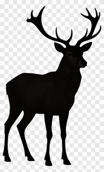 Silhouette Deer With Antlers PNG