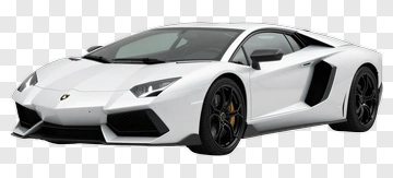 White Lamborghini Aventador Sports Car PNG