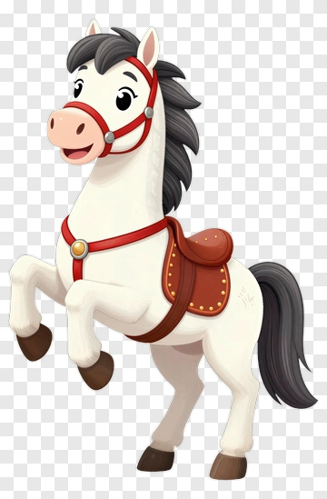 Cartoon Horse With Saddle PNG