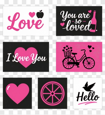 Collection Of Love-Themed Illustrations PNG