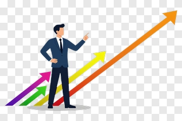 Businessman Presenting A Growth Chart PNG