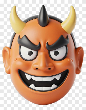 Cartoon Oni Mask PNG